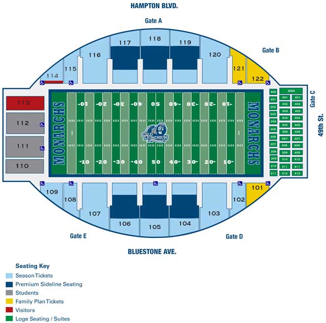 Old Dominion Football Stadium Seating Chart